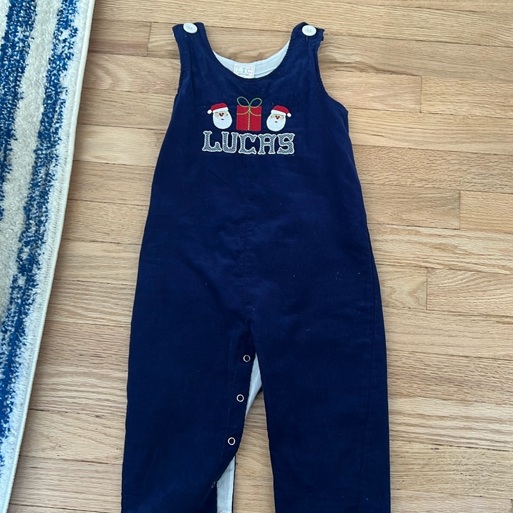 Personalized LUCAS Christmas overalls